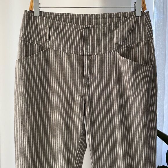 Sundance Women’s Cotton Linen Wide Lag Flare Striped pants, Size 6 - Picture 3 of 9